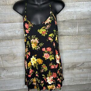 Ambiance small black floral printed mini dress